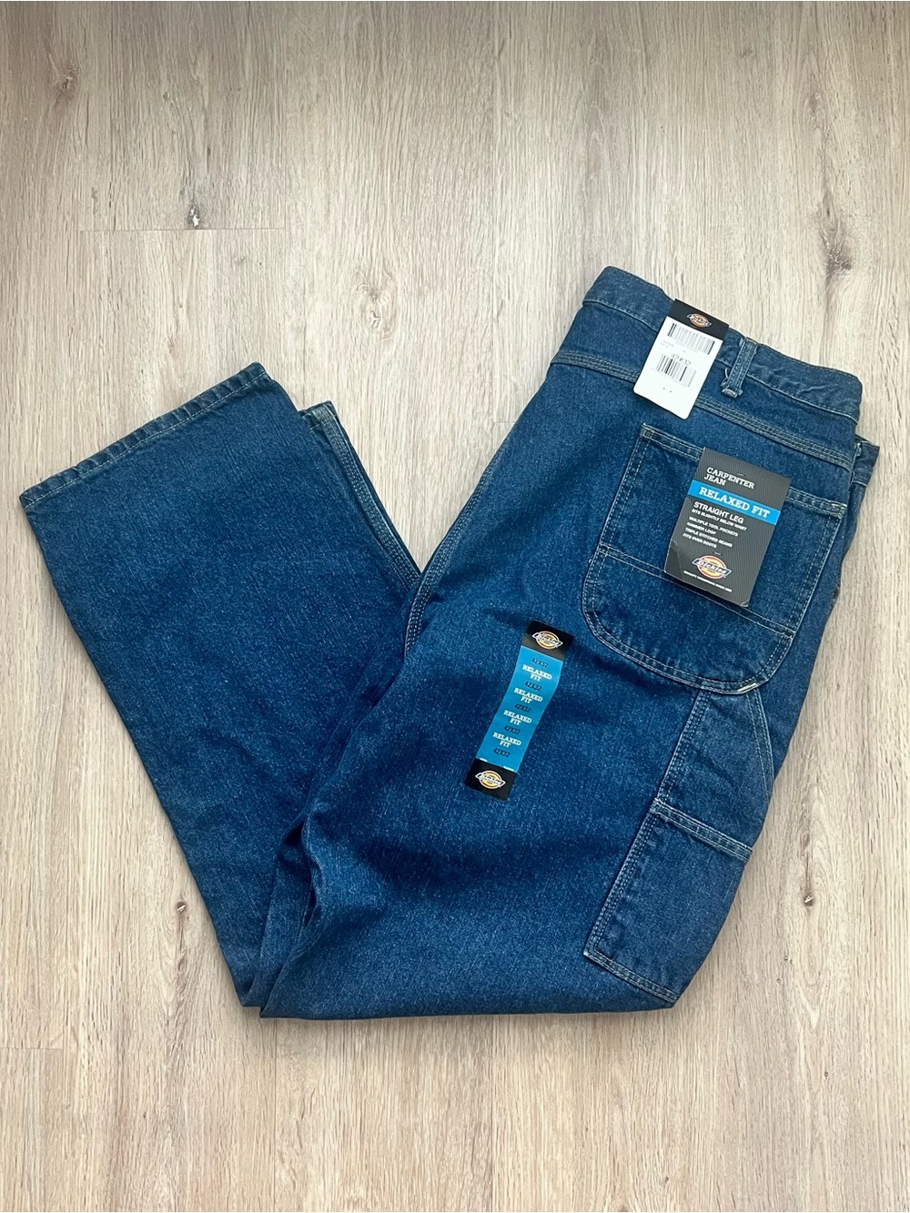 Dickies Carpenter Jeans Mens 42x32 Blue Relaxed Fit Straight Leg Workwear Pants